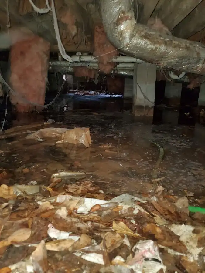 Crawl space flood assessment for Commercial Water Damage Restoration in Clanton